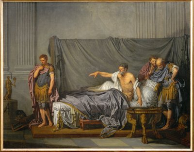 Cesarz Lucjusz Septymiusz Sewer oskarża swojego syna Karakallę o zaplanowanie zabójstwa ... autorstwa Jean Baptiste Greuze