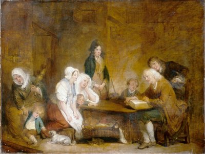 Nabożeństwo rodzinne, ok. 1800 (olej na płótnie) autorstwa Jean Baptiste Greuze