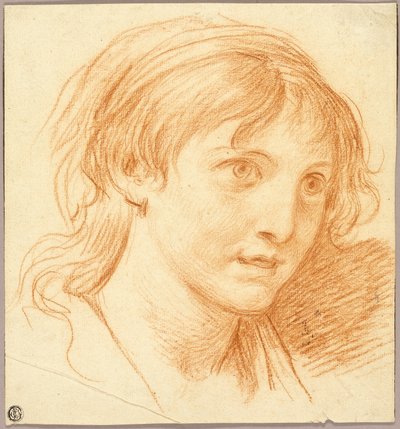 Głowa dziewczyny z nieruchomymi oczami autorstwa Jean Baptiste Greuze
