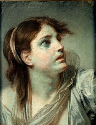 Głowa młodej dziewczyny (pastel na papierze) autorstwa Jean Baptiste Greuze