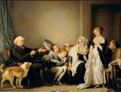 Wdowa i jej ksiądz autorstwa Jean Baptiste Greuze