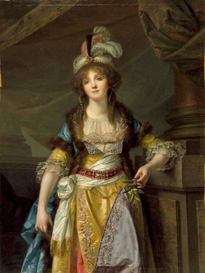Portret damy w tureckim przebraniu, ok. 1790 autorstwa Jean Baptiste Greuze