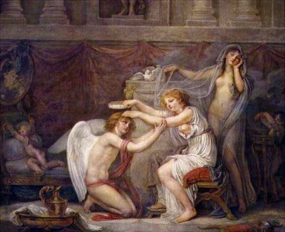 Psychika ukoronowaniem miłości autorstwa Jean Baptiste Greuze