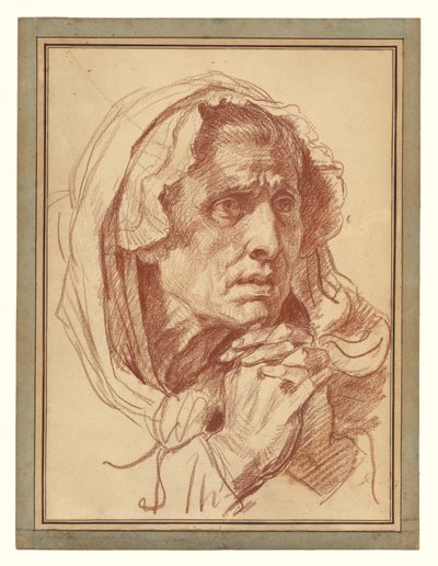 Studium głowy starej kobiety autorstwa Jean Baptiste Greuze