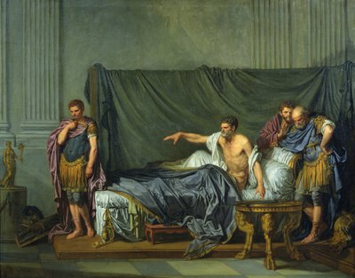 Cesarz Severus gani swojego syna, Karakallę, za chęć zabicia go, 1769 autorstwa Jean Baptiste Greuze