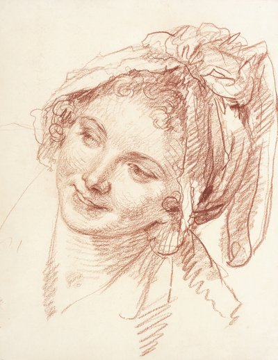 Głowa młodej dziewczyny pochylonej w lewo, autorstwa Jean Baptiste Greuze