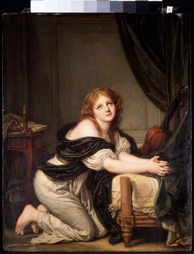 Modlitwa poranna (olej na płótnie) autorstwa Jean Baptiste Greuze