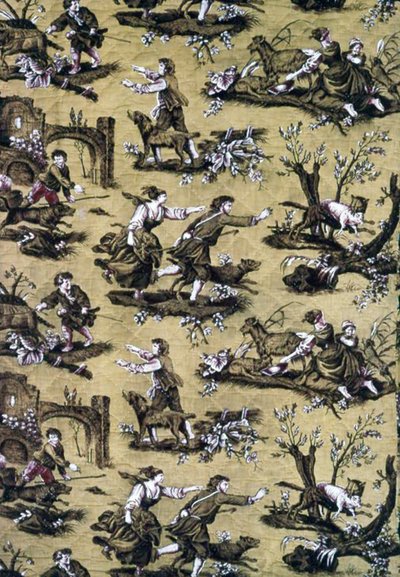 Au Loup! (Tkanina meblowa) autorstwa Jean Baptiste Huet