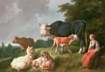 Бэлчээрийн мал аж ахуйн дүр зураг autorstwa Jean Baptiste Huet