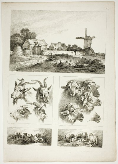 Tablica 28 z 38 z Oeuvres de J. B. Huet autorstwa Jean Baptiste Huet