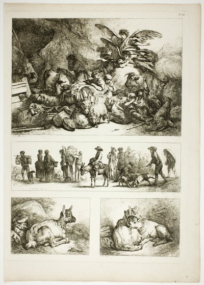Tablica 33 z 38 z Oeuvres de J. B. Huet autorstwa Jean Baptiste Huet
