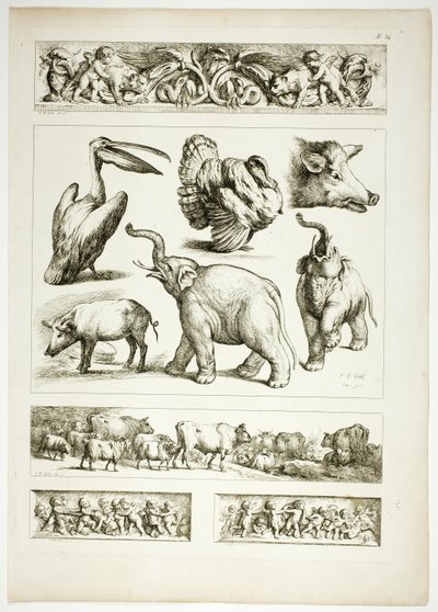 Tabliczka 34 z 38 z Oeuvres de J. B. Huet autorstwa Jean Baptiste Huet