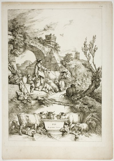 Tablica 36 z 38 z Oeuvres de J. B. Huet autorstwa Jean Baptiste Huet