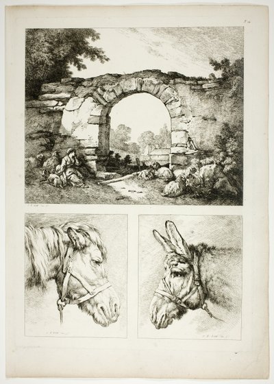 Tablica czternasta z 38 z Oeuvres de J. B. Huet autorstwa Jean Baptiste Huet