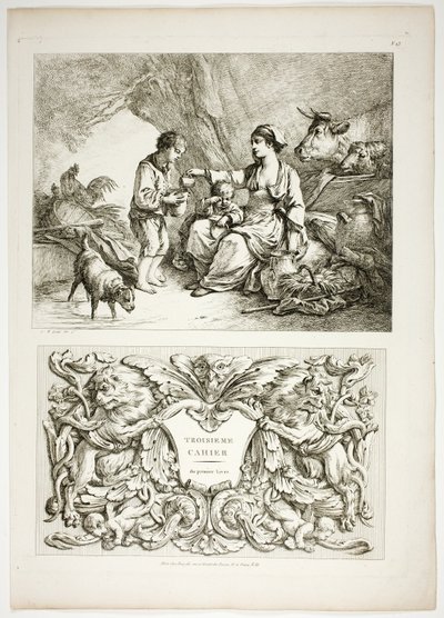 Tablica trzynasta z 38 z Oeuvres de J. B. Huet autorstwa Jean Baptiste Huet