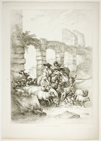 Płyta 12 z 38 z Oeuvres de J. B. Huet autorstwa Jean Baptiste Huet