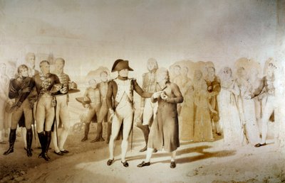 Cesarz Napoleon I (1769-1821) i cesarzowa Josephine de Beauharnais odwiedzają fabrykę włókienniczą Monsieur Oberkampf w Jouy 20.06.1806 Szczegół. Rysunek Jean Baptiste Isabey (1767-1855) 1806 Nd. 1,28x1,45 m Wersal, muzeum zamkowe autorstwa Jean Baptiste Isabey