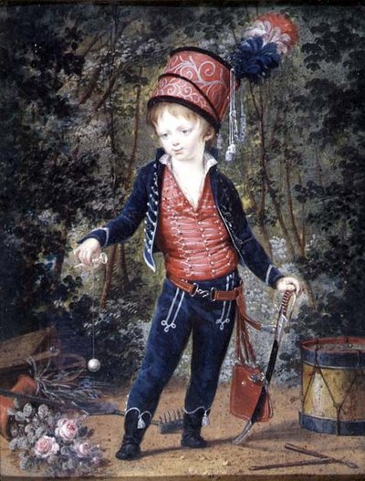 Napoleon Francois Joseph Charles Bonaparte, książę Reichstadt (1811-32) syn cesarza Napoleona I, ok.1814 (wc na kości słoniowej) autorstwa Jean Baptiste Isabey