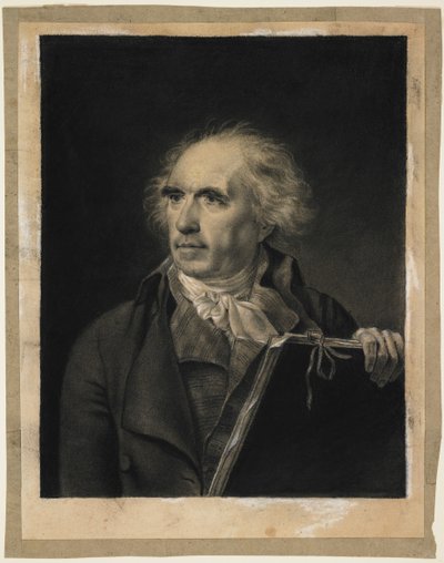 Portret Huberta Roberta, c.1798-99 (czarna i biała kreda) autorstwa Jean Baptiste Isabey