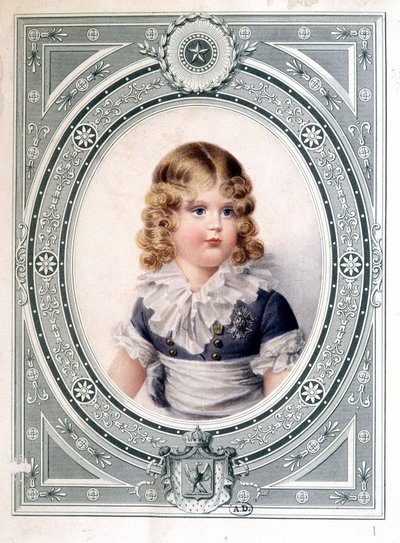 Portret króla Rzymu (Napoleona II), syna cesarza Napoleona I (1769-1821) - autorstwa Isabey, początek XIX wieku. autorstwa Jean Baptiste Isabey