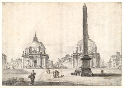 Piazza del Popolo, Rzym autorstwa Jean-Baptiste Lallemand