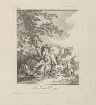 Młoda Pasterka, płyta druga z Różnego Ubioru Ludów Północy autorstwa Jean Baptiste Le Prince