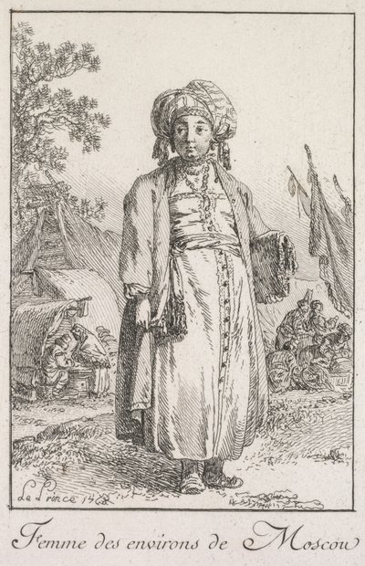 Kobieta z przedmieścia Moskwy autorstwa Jean Baptiste Le Prince