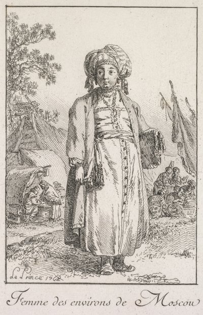 Kobieta z przedmieścia Moskwy, 1768. autorstwa Jean Baptiste Le Prince