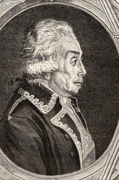 Hrabia Nicolas Luckner, wyryty przez Pannemaker-Ligny, z "Histoire de la Revolution Francaise" Louisa Blanc (1811-82) autorstwa Jean Baptiste Lienard