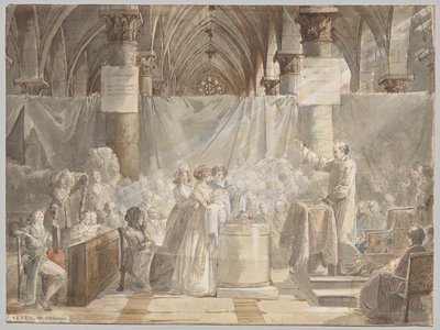 Chrzest w rewolucyjnej Francji autorstwa Jean Baptiste Mallet