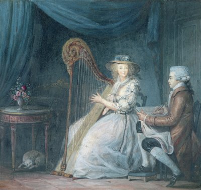 Piękny Harfista autorstwa Jean Baptiste Mallet