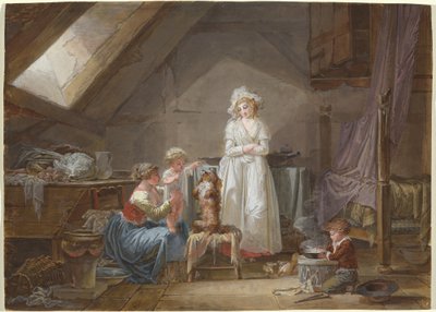 Młoda francuska markiza na wygnaniu w Lozannie autorstwa Jean Baptiste Mallet