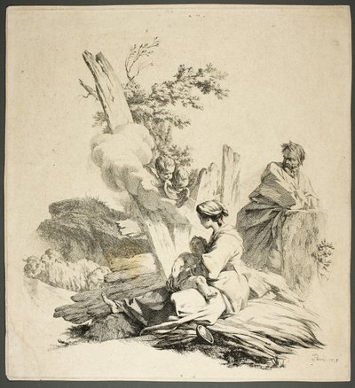 Święta Rodzina z aniołami autorstwa Jean Baptiste Marie Pierre