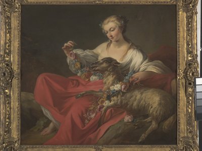 Ulubiona jagnięcina (Le Mouton Favori) (olej na płótnie) autorstwa Jean Baptiste Marie Pierre