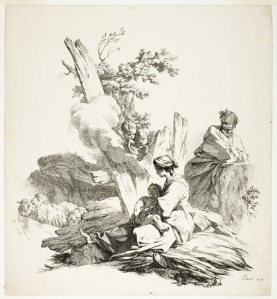 Ucieczka do Egiptu autorstwa Jean Baptiste Marie Pierre