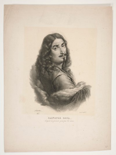 Portret Salvatora Rosa autorstwa Jean Baptiste Mauzaisse
