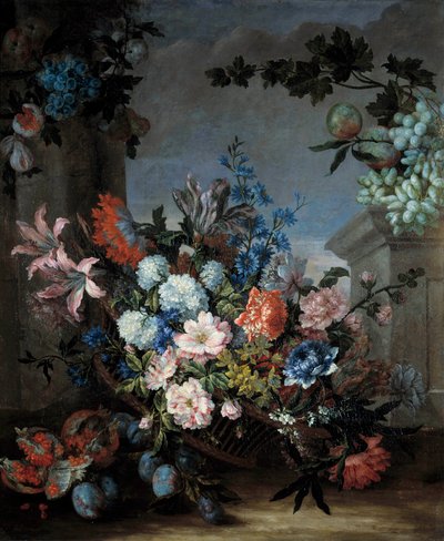 Kwiaty i owoce Malarstwo Jeana Baptiste (Jean-Baptiste) Monnoyer (1634-1699) XVII-wieczne musee des Beaux Arts w Orleanie autorstwa Jean Baptiste Monnoyer