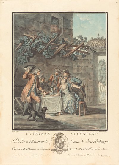 Niezadowolony chłop autorstwa Jean Baptiste Morret after Antoine Borel