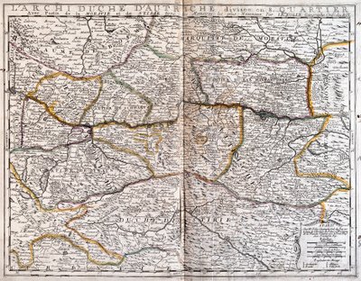 Mapa Austrii (Grawerowanie autorstwa Jean Baptiste Nolin