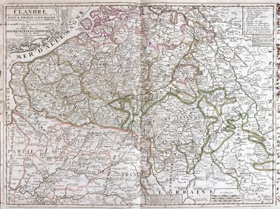 Mapa Belgii (Grawerowanie autorstwa Jean Baptiste Nolin