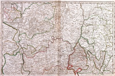 Mapa Burgundii (Francja) (Grawerowanie autorstwa Jean Baptiste Nolin