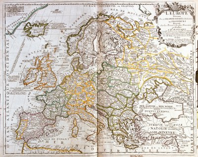 Mapa Europy autorstwa Jean Baptiste Nolin