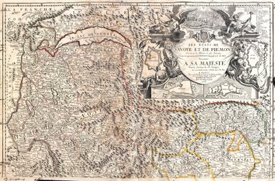 Mapa Sabaudii i Piemontu (Włochy) (Grawerowanie autorstwa Jean Baptiste Nolin
