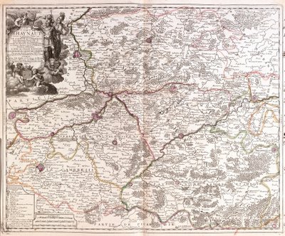 Mapa hrabstwa Hainaut (Belgia) (Grawerowanie autorstwa Jean Baptiste Nolin