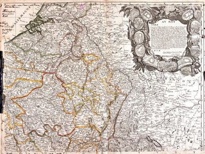 Mapa Księstwa Luksemburga, Szampanii i Księstwa Lotaryngii (Grawerowanie autorstwa Jean Baptiste Nolin