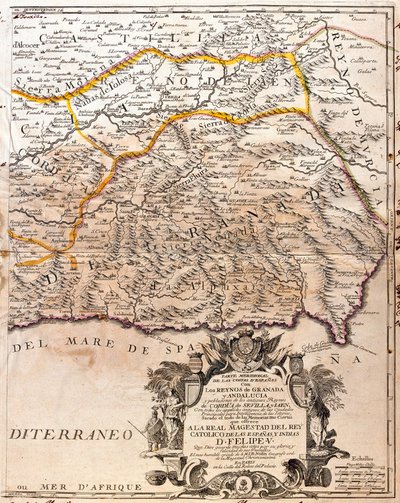 Mapa prowincji Granada (Hiszpania) (Grawerowanie autorstwa Jean Baptiste Nolin