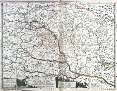 Mapa Królestwa Węgier (Grawerowanie autorstwa Jean Baptiste Nolin