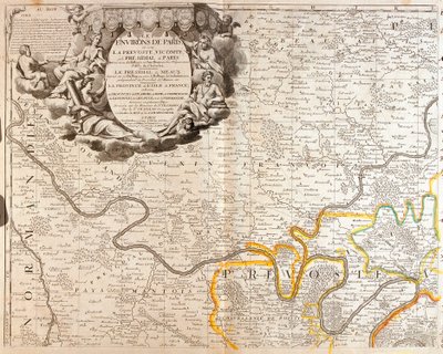 Mapa północno-zachodniej części Ile de France autorstwa Jean Baptiste Nolin