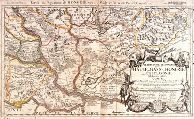 Mapa wschodniej części Królestwa Węgier (Grawerowanie autorstwa Jean Baptiste Nolin