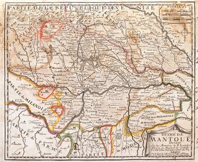 Mapa prowincji Mantua (Włochy) (Grawerowanie autorstwa Jean Baptiste Nolin